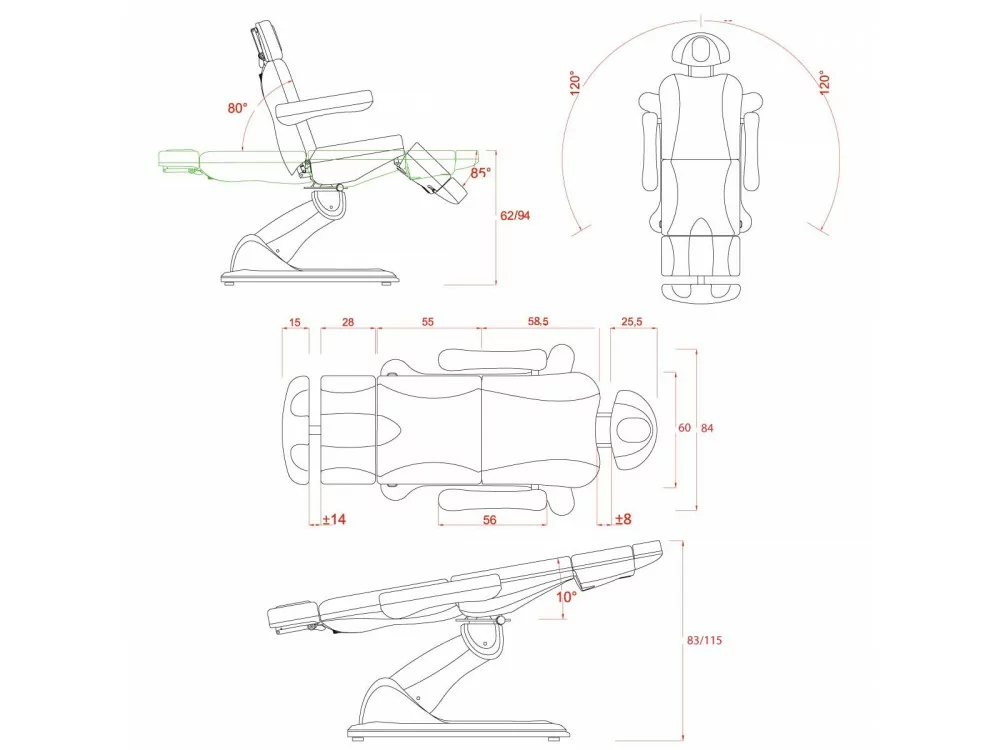 Fauteuils d'esthétique Tempo 3