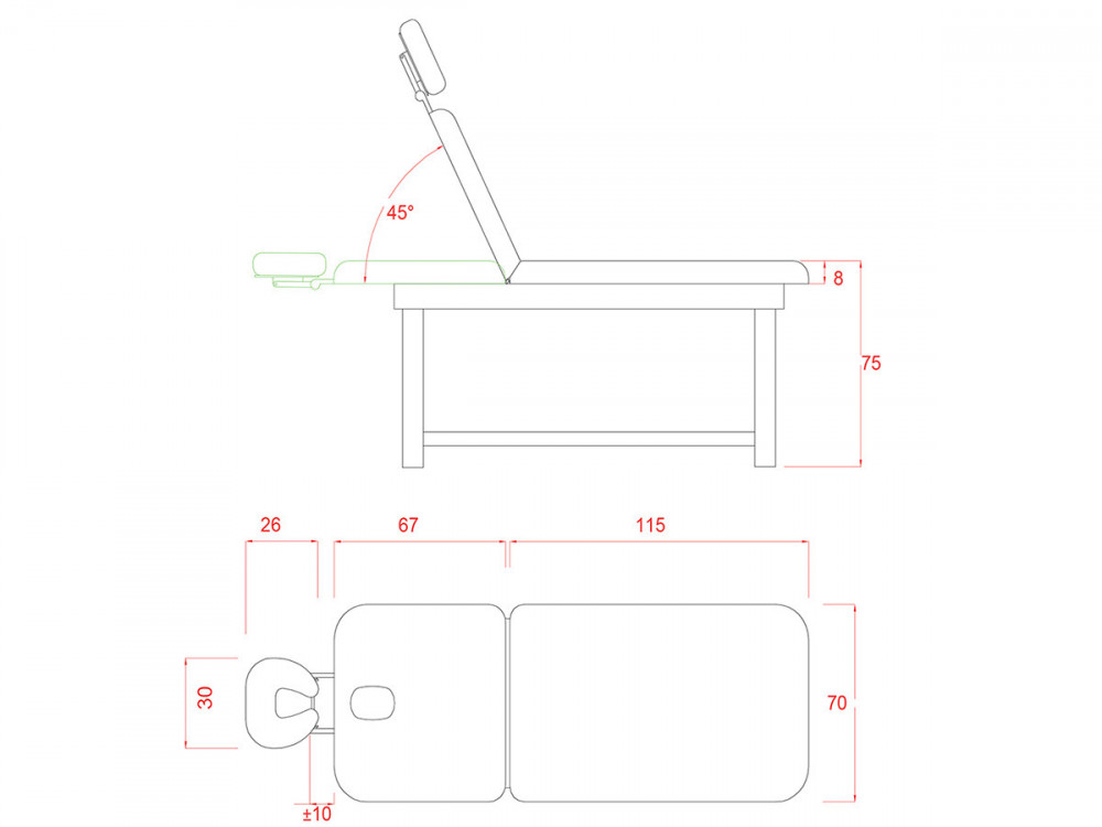 Rombo - Table de massage fixe