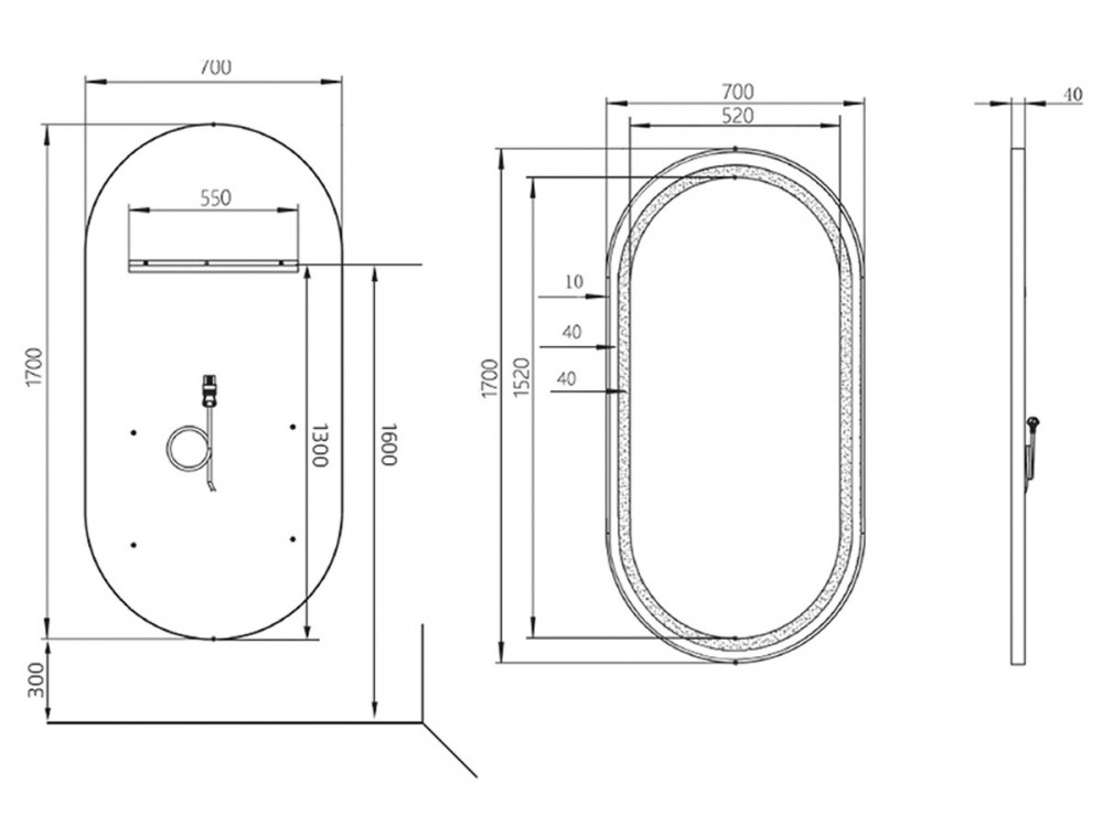 LOOP LED - Poste de coiffage