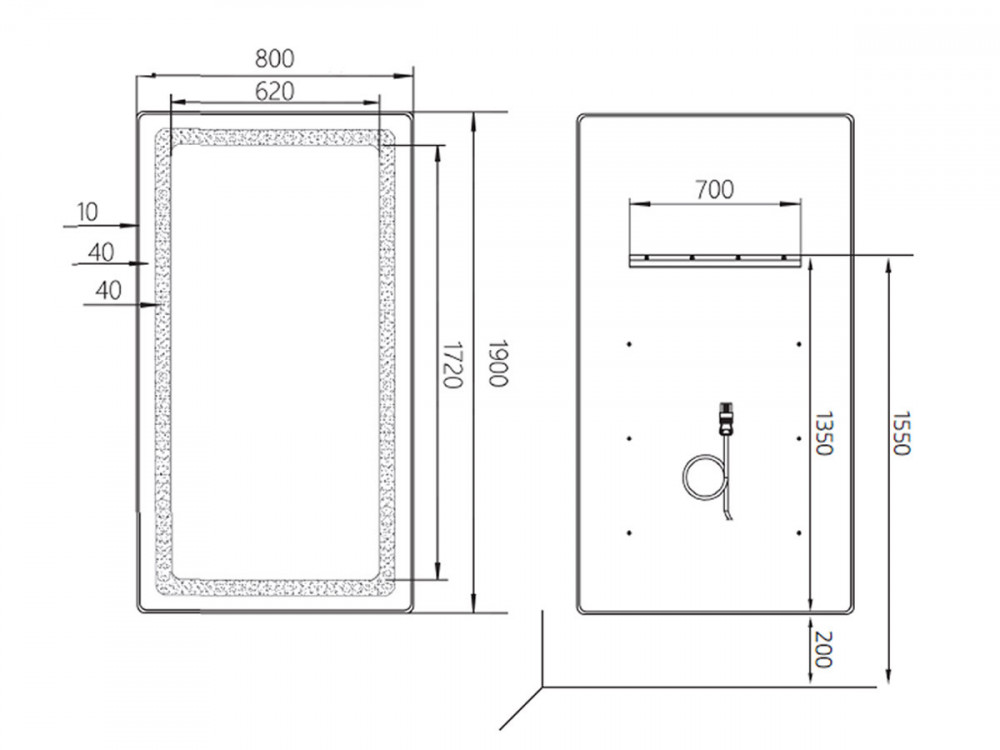 REC LED - Poste de coiffage