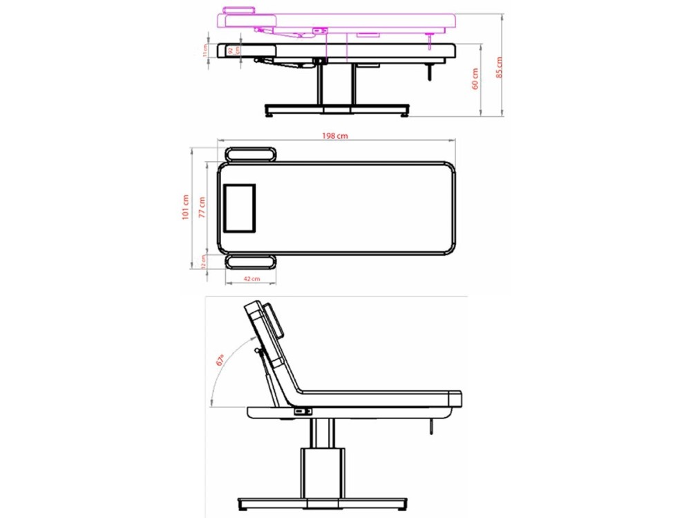 Goid White - Table de massage électrique