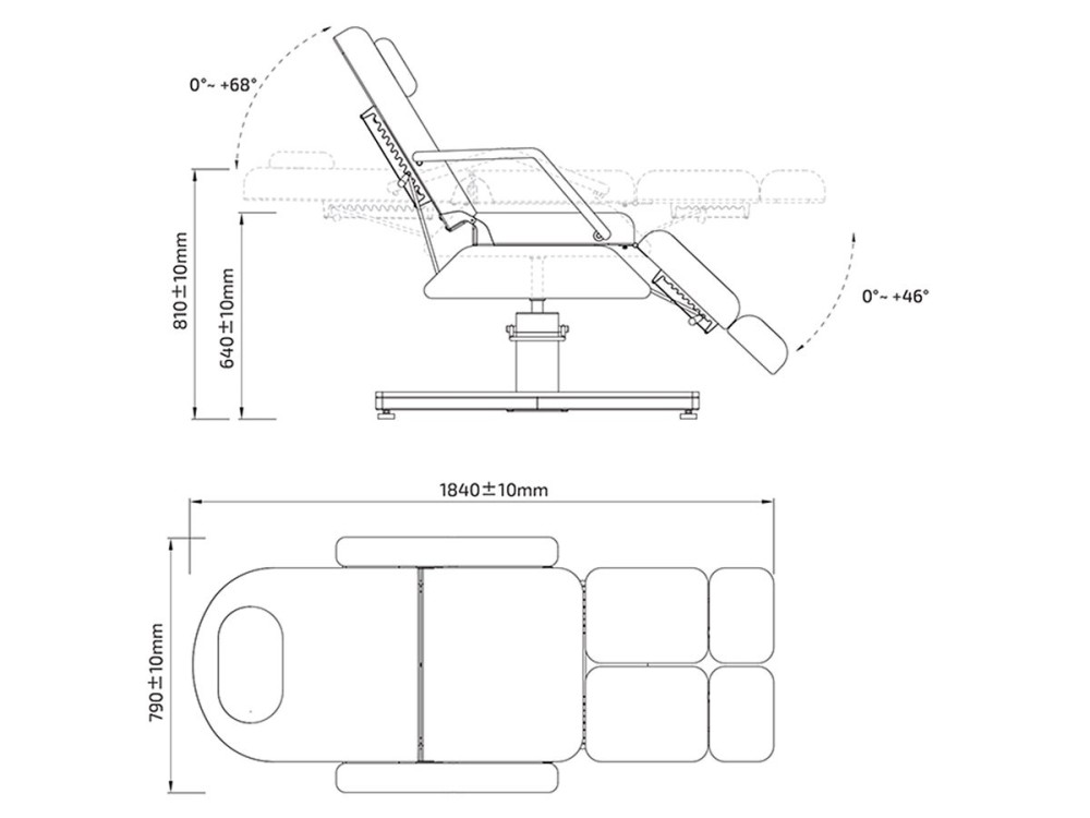 Mensa W OAK - Fauteuil de pédicure hydraulique