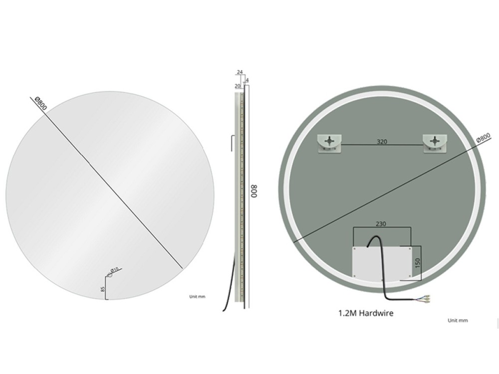 ARIA - Miroir pour poste de coiffage