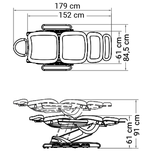 Fiche technique Girta Next fauteuil esthétique électrique